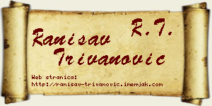 Ranisav Trivanović vizit kartica
